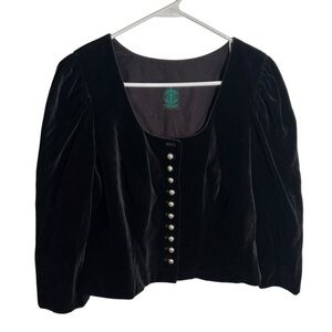 Vintage Tostmann Velvet Top Long Sleeve Pearl Buttons 42